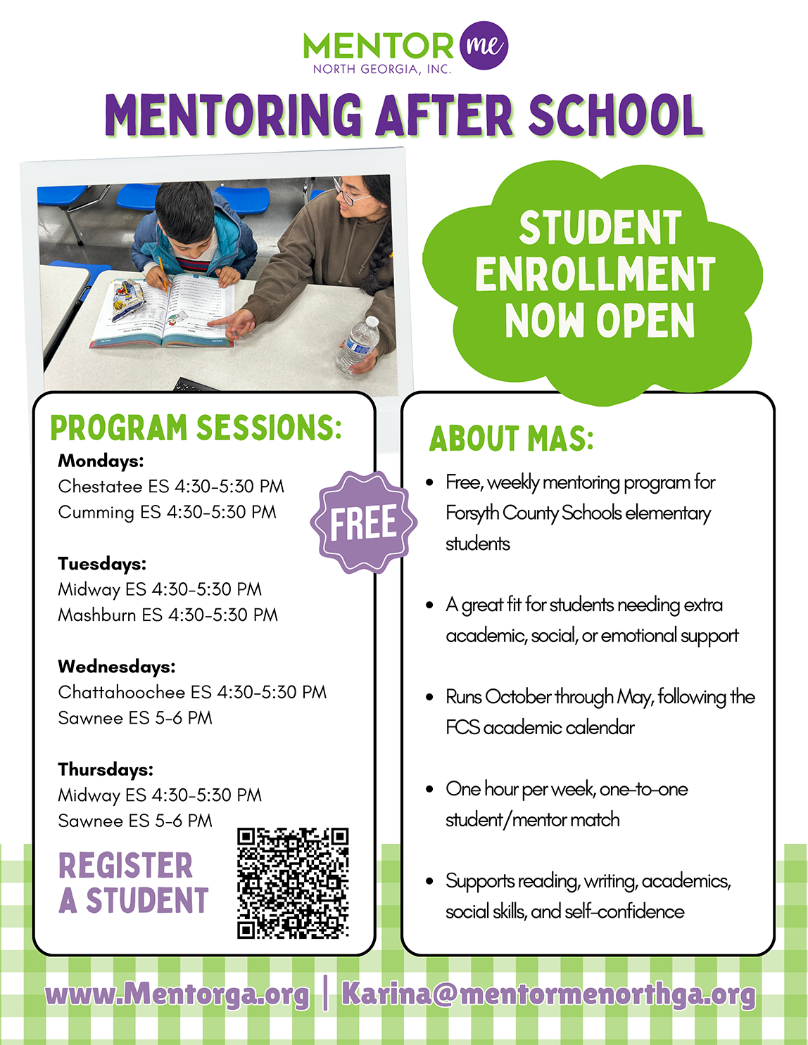 2026-2027 Mentoring After School Student and Mentee Flyer